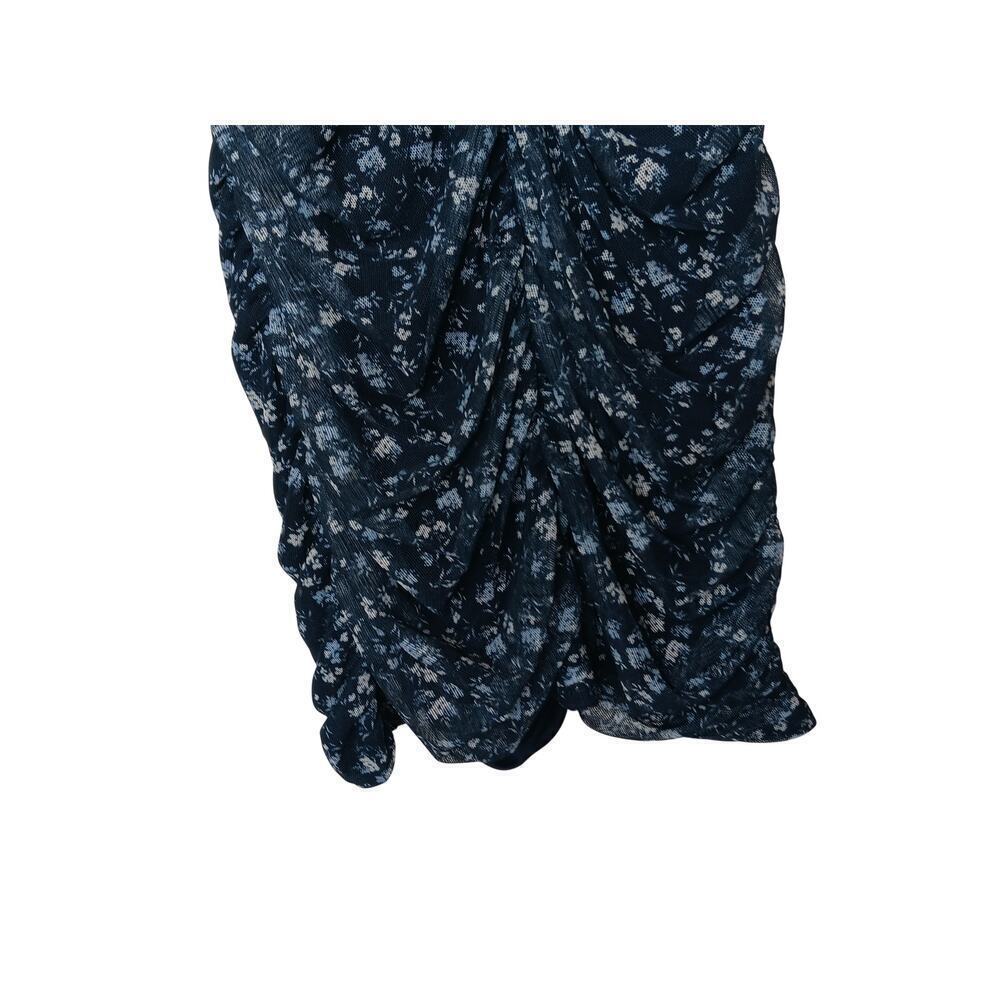 Windsor Navy Blue Floral Ruched Mini Dress Sz Small Spaghetti Strap Fully Lined - Picture 4 of 13